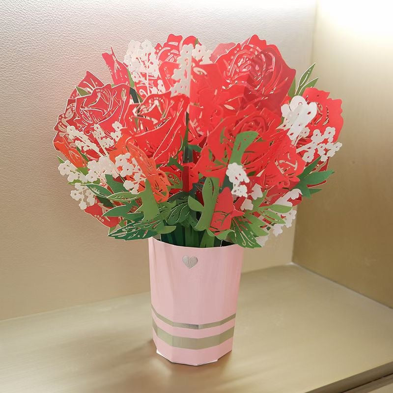 Flower Bouquet-3D Paper Flower Greeting Card