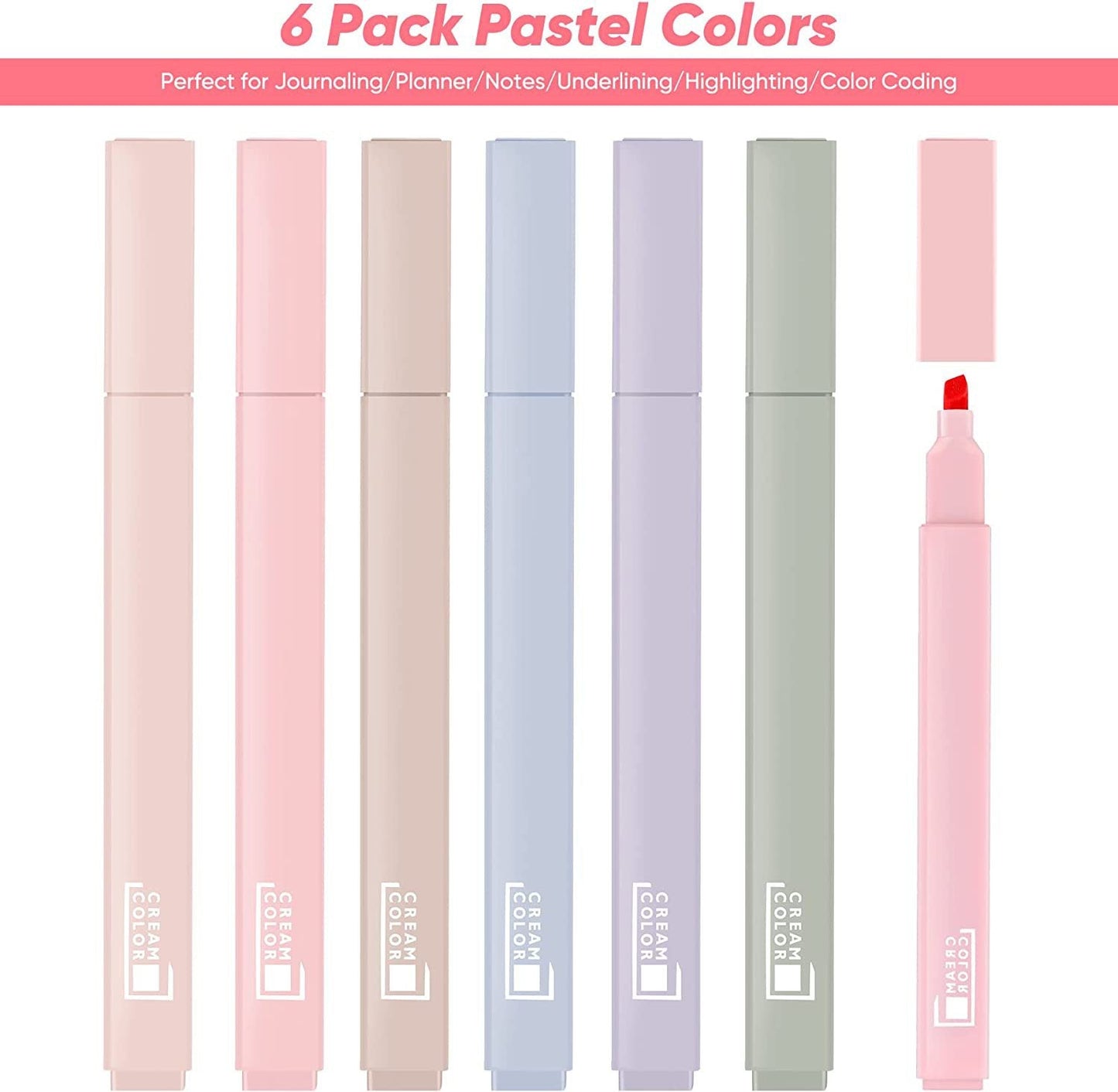 20%OFF Beautiful multicolor cute highlighters 6-pack