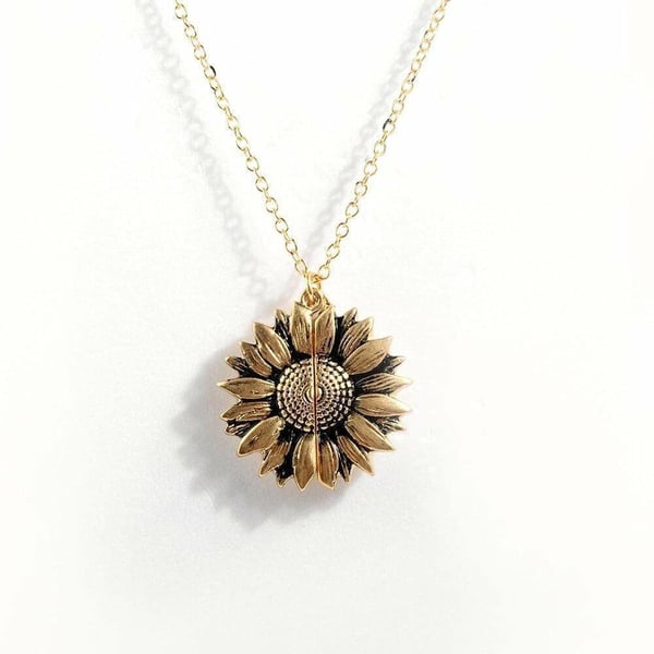 🔥Sunflower Necklace（Double-sided engraving）