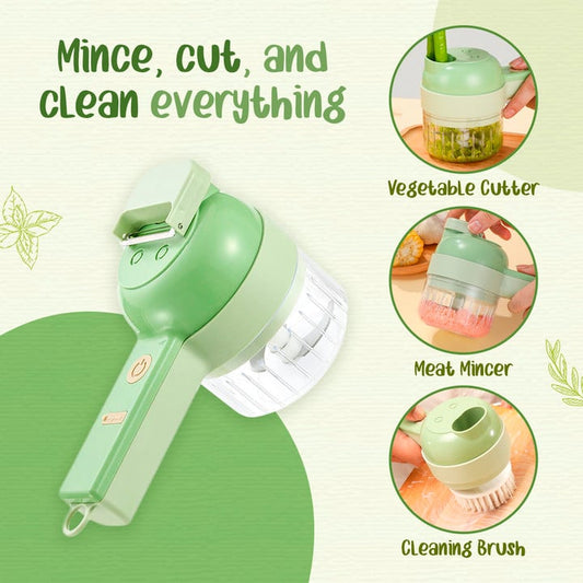 26% OFF🔥 4 IN 1 PORTABLE ELECTRIC VEGETABLE CUTTER SET
