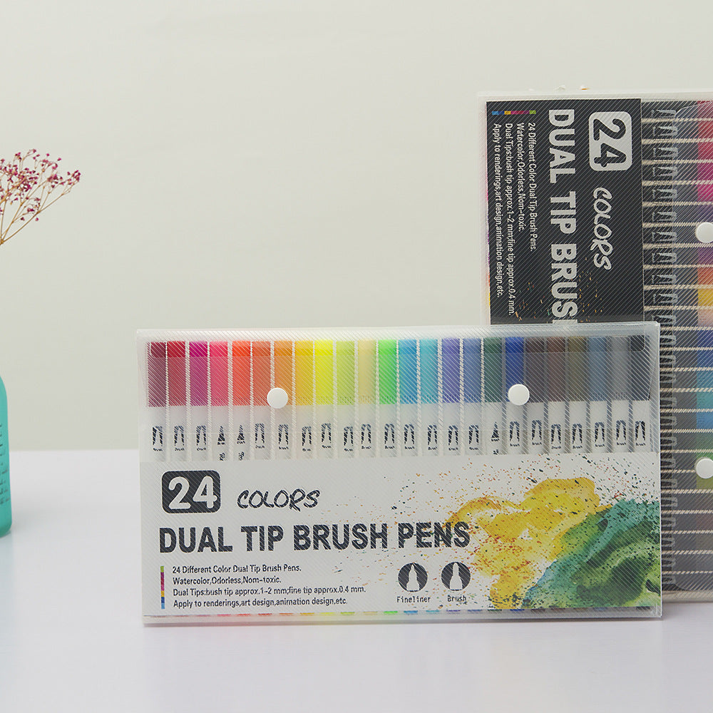 24 colored  tips brushpens