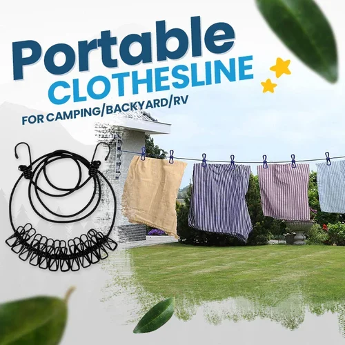 🔥🎁2024 New Year Hot Sale🎁 - Portable Clothesline for Camping/Backyard/RV